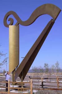  Peter looking at the Wind Harp in NM